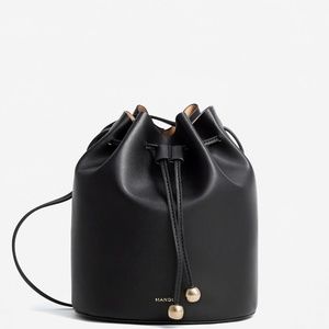 MANGO Black Bucket Bag
